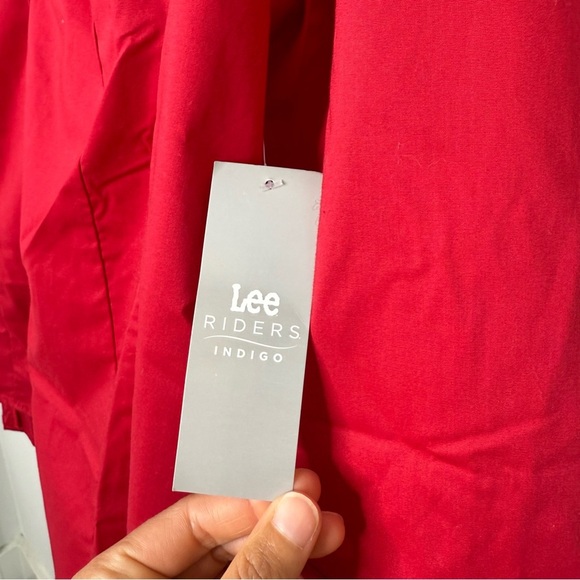 Lee Riders Red Button-Down 3/4 Sleeve Blouse Size 1X NWT - Picture 7 of 12